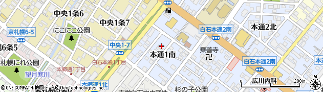 北海道札幌市白石区本通（１丁目南）周辺の地図