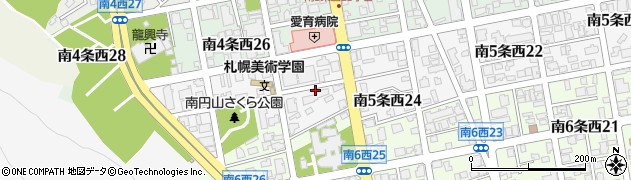 北海道札幌市中央区南５条西25丁目周辺の地図