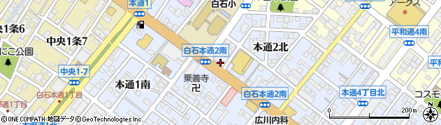 北海道警察本部　白石警察署交番白石中央周辺の地図