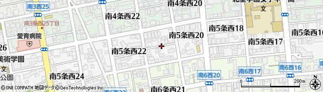 北海道札幌市中央区南５条西21丁目周辺の地図