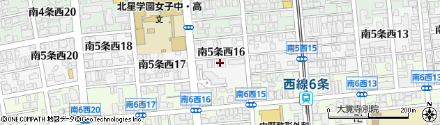 北海道札幌市中央区南５条西16丁目周辺の地図