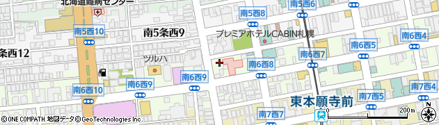 赤帽　札幌中央運送店周辺の地図
