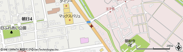 栗山中学校入口周辺の地図