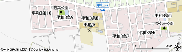 北海道札幌市西区平和３条8丁目周辺の地図