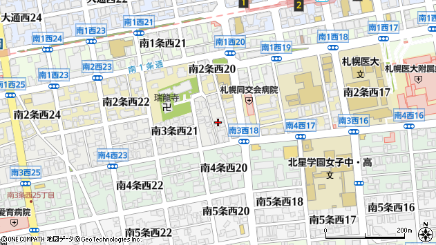 〒064-0803 北海道札幌市中央区南三条西２３丁目の地図