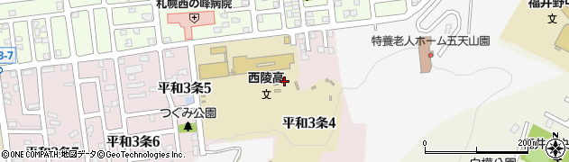 北海道札幌市西区平和３条4丁目周辺の地図
