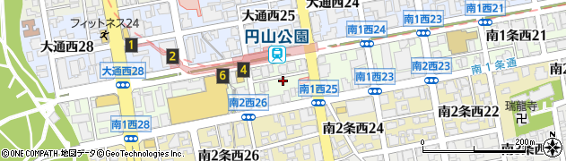 北海道札幌市中央区南１条西25丁目周辺の地図