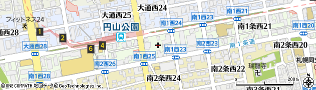 北海道札幌市中央区南１条西24丁目周辺の地図