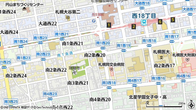 〒064-0802 北海道札幌市中央区南二条西２３丁目の地図