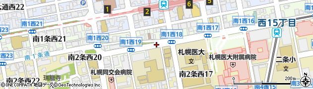 北海道札幌市中央区南１条西18丁目周辺の地図