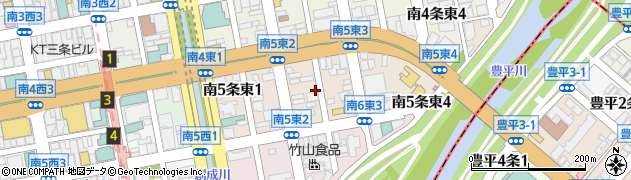 北海道札幌市中央区南５条東周辺の地図