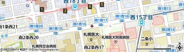 北海道札幌市中央区南１条西17丁目周辺の地図