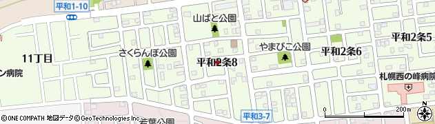 北海道札幌市西区平和２条8丁目周辺の地図