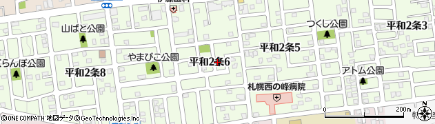 北海道札幌市西区平和２条周辺の地図