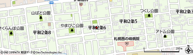 北海道札幌市西区平和２条6丁目周辺の地図
