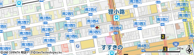 味噌ラーメン山岡家狸小路４丁目店周辺の地図