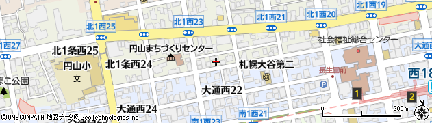 北海道札幌市中央区北１条西22丁目1周辺の地図