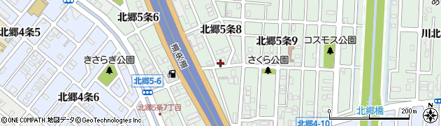 北海道札幌市白石区北郷５条周辺の地図