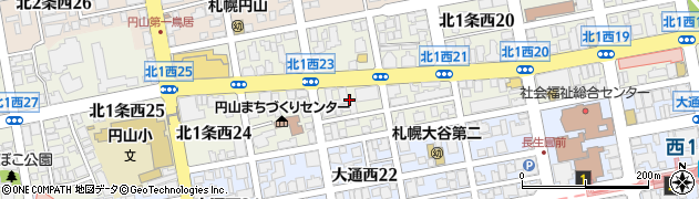 北海道札幌市中央区北１条西22丁目2周辺の地図