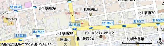 ダイソー札幌東光ストア円山店周辺の地図