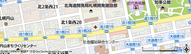 北海道札幌市中央区北１条西19丁目周辺の地図