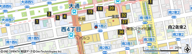 白洋舍北海道リネンサプライ株式会社　三越サービス店周辺の地図