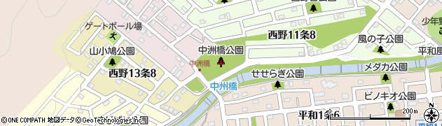 中州橋公園周辺の地図