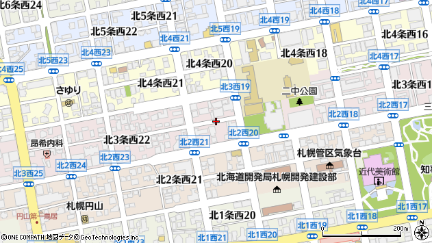 〒064-0823 北海道札幌市中央区北三条西２６丁目の地図