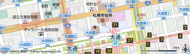 北海道札幌市中央区周辺の地図