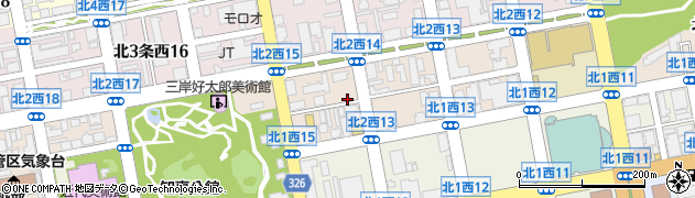 北海道札幌市中央区北２条西周辺の地図