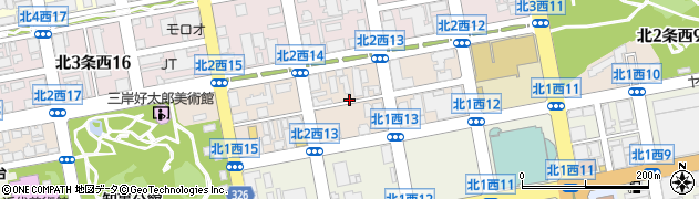 北海道札幌市中央区北２条西13丁目周辺の地図
