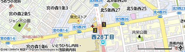 ローソン札幌北５条西二十八丁目店周辺の地図
