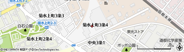 北海道札幌市白石区菊水上町３条4丁目周辺の地図