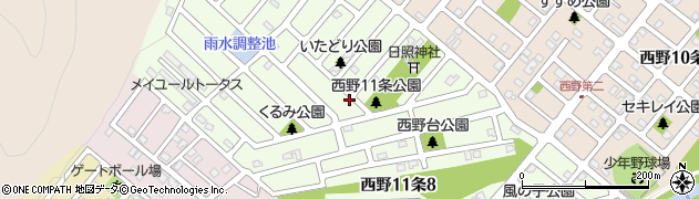 北海道札幌市西区西野１１条周辺の地図