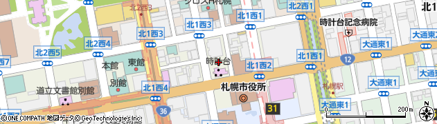 札幌市役所　総務局役職員席国際部長周辺の地図