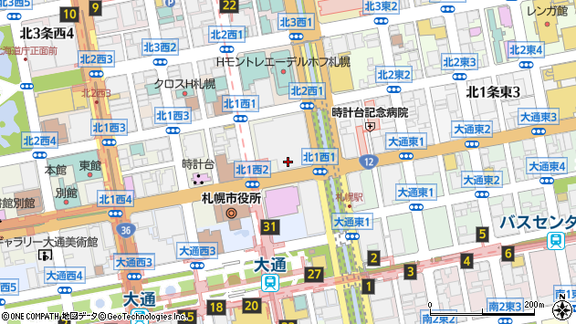 〒060-0001 北海道札幌市中央区北一条西１２丁目の地図