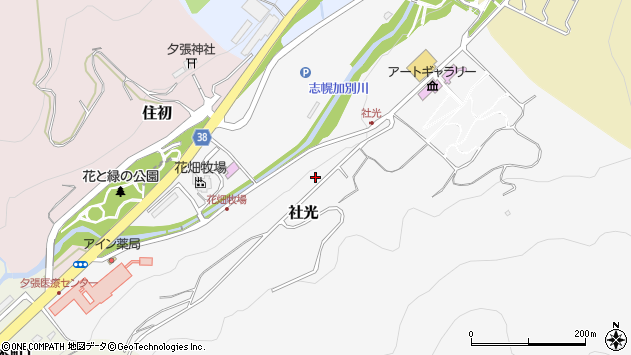 〒068-0402 北海道夕張市社光の地図