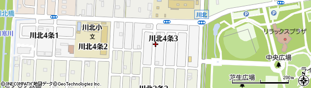 北海道札幌市白石区川北４条周辺の地図