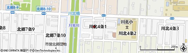 北海道札幌市白石区川北４条1丁目周辺の地図