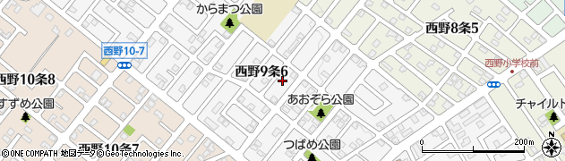 北海道札幌市西区西野９条周辺の地図