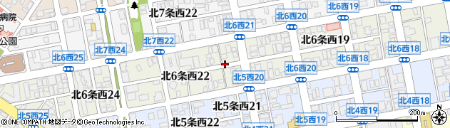 北海道札幌市中央区北６条西21丁目周辺の地図
