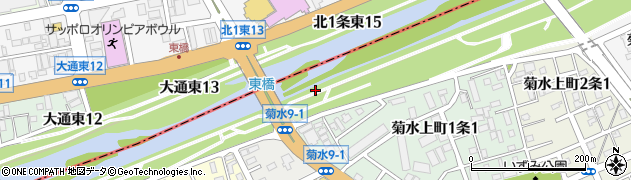 北海道札幌市白石区菊水上町周辺の地図