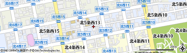 北海道札幌市中央区北５条西13丁目周辺の地図