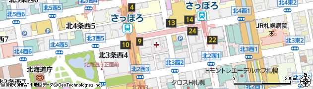 ジェイ・アール北海道バス株式会社　バスチケットセンター札幌駅前北３条店周辺の地図