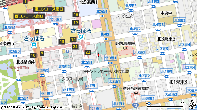 〒060-0003 北海道札幌市中央区北三条西６丁目の地図