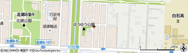 北海道札幌市白石区川北５条周辺の地図