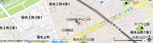 北海道札幌市白石区菊水上町４条周辺の地図