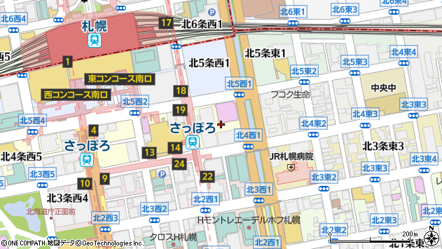 〒060-0004 北海道札幌市中央区北四条西６丁目の地図
