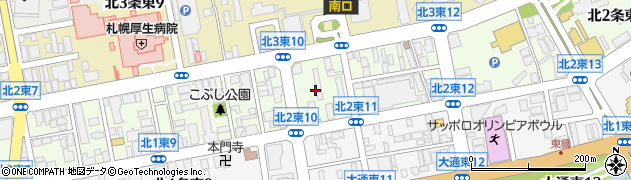 北海道札幌市中央区北２条東周辺の地図