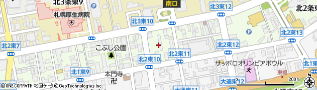 北海道札幌市中央区北２条東周辺の地図